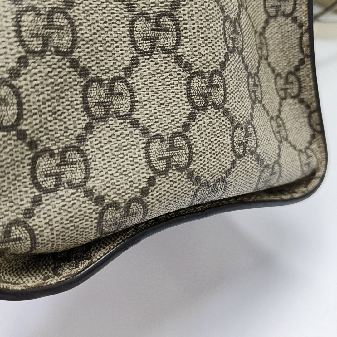 Padlock Medium Monogram Coated Canvas Beige
