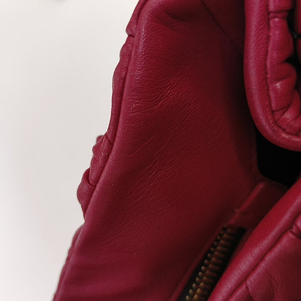Quilted Lambskin Shoulder Bag Red