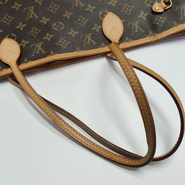 NEVERFULL MM Monogram Coated Canvas Brown