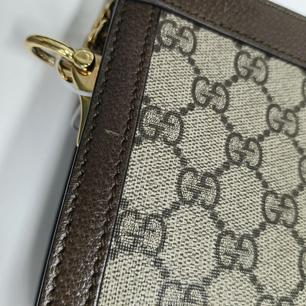 Ophidia Small Monogram Coated Canvas Beige