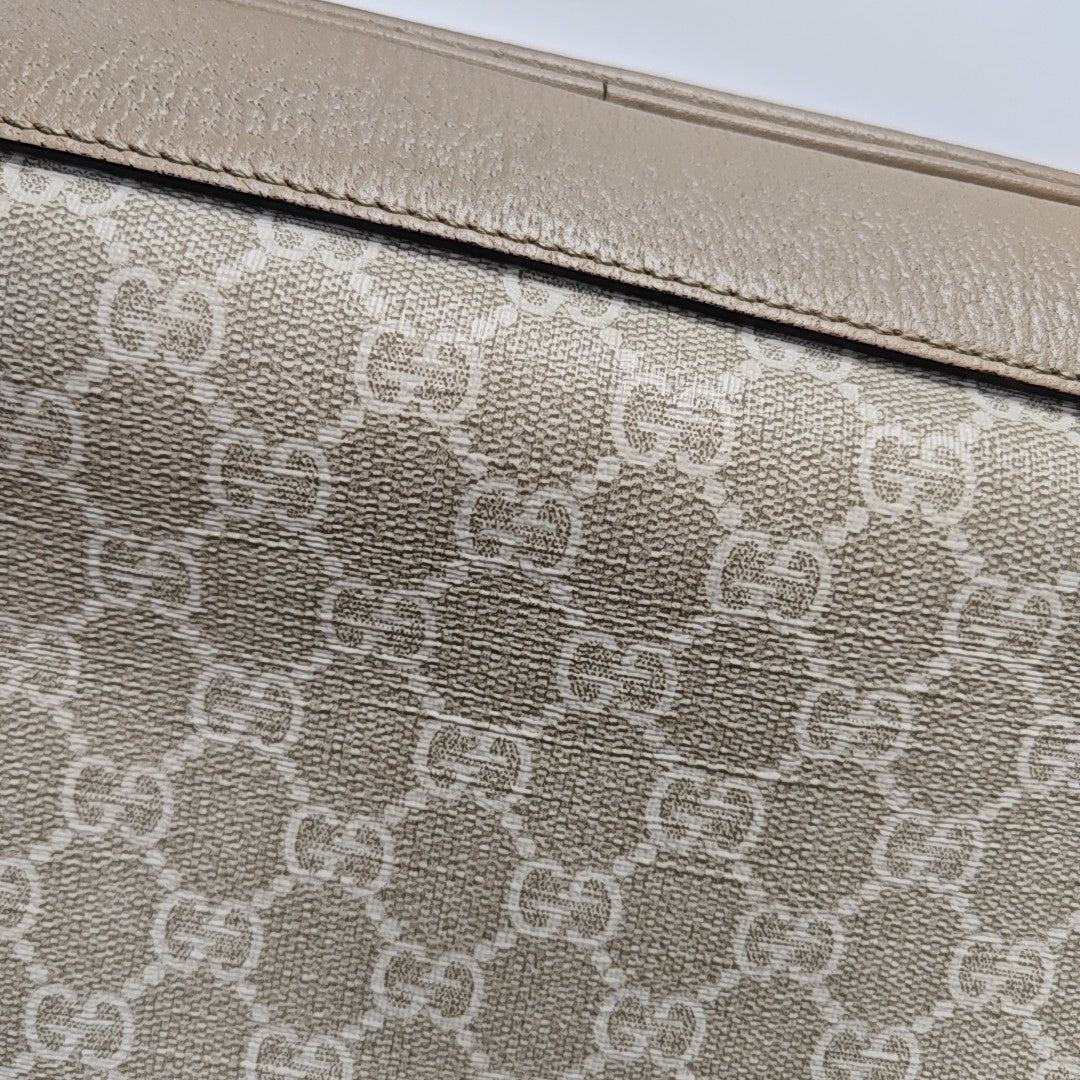 Ophidia Medium Monogram Coated Canvas Beige