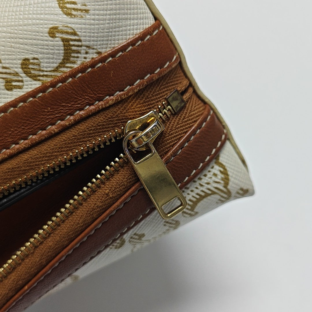 Coated Canvas Shoulder Bag White