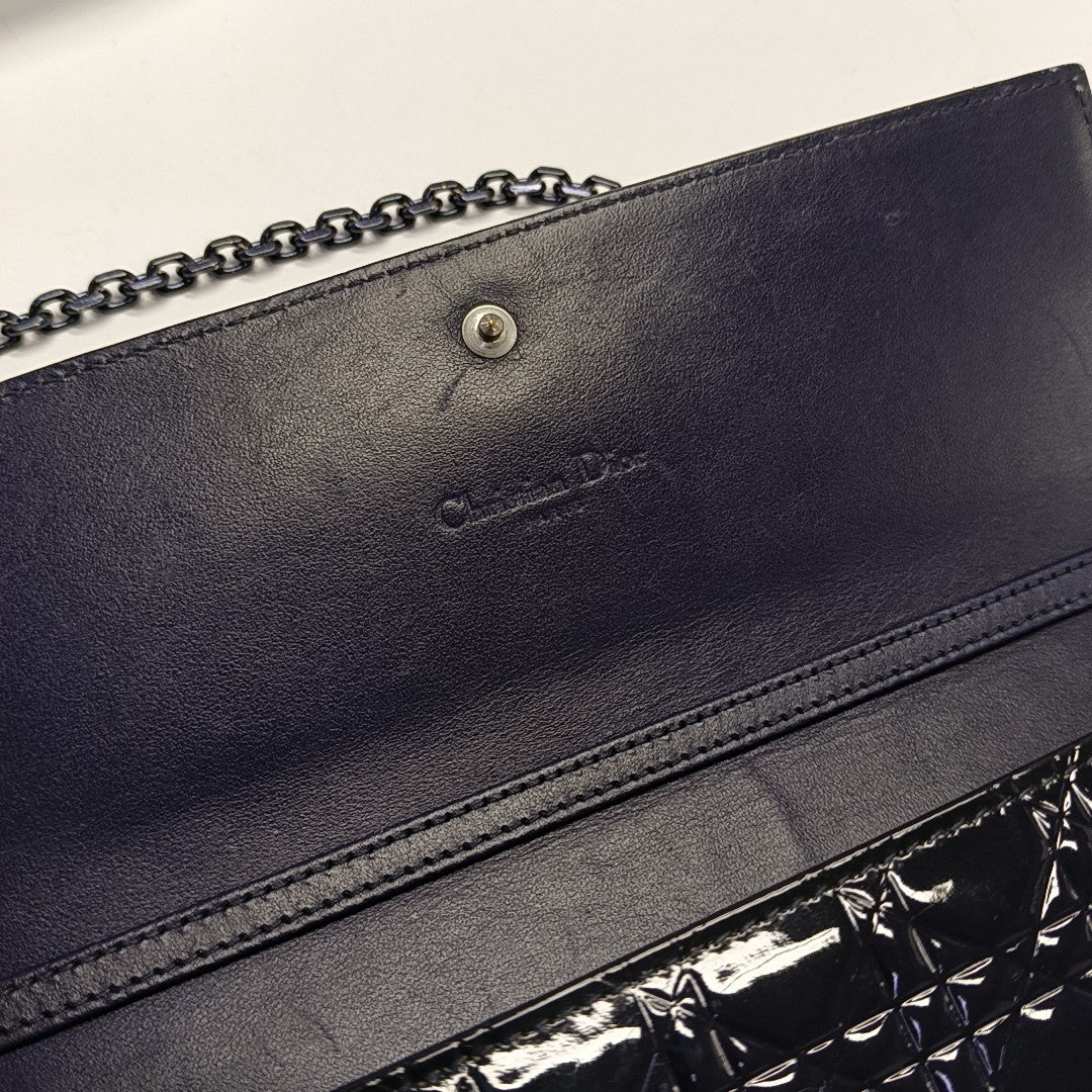 Lady Dior Small Cannage Patent Leather Blue