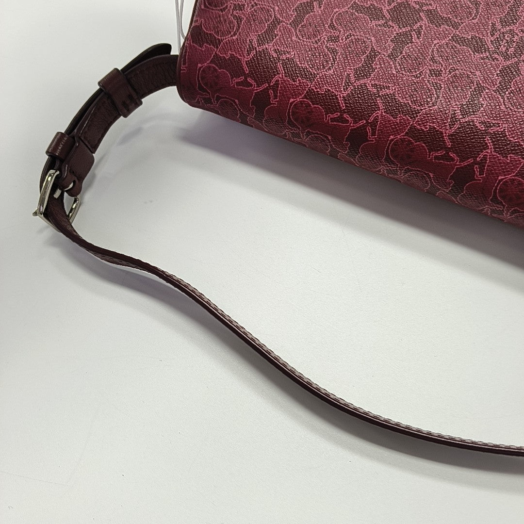 Coated Canvas Shoulder Bag Red