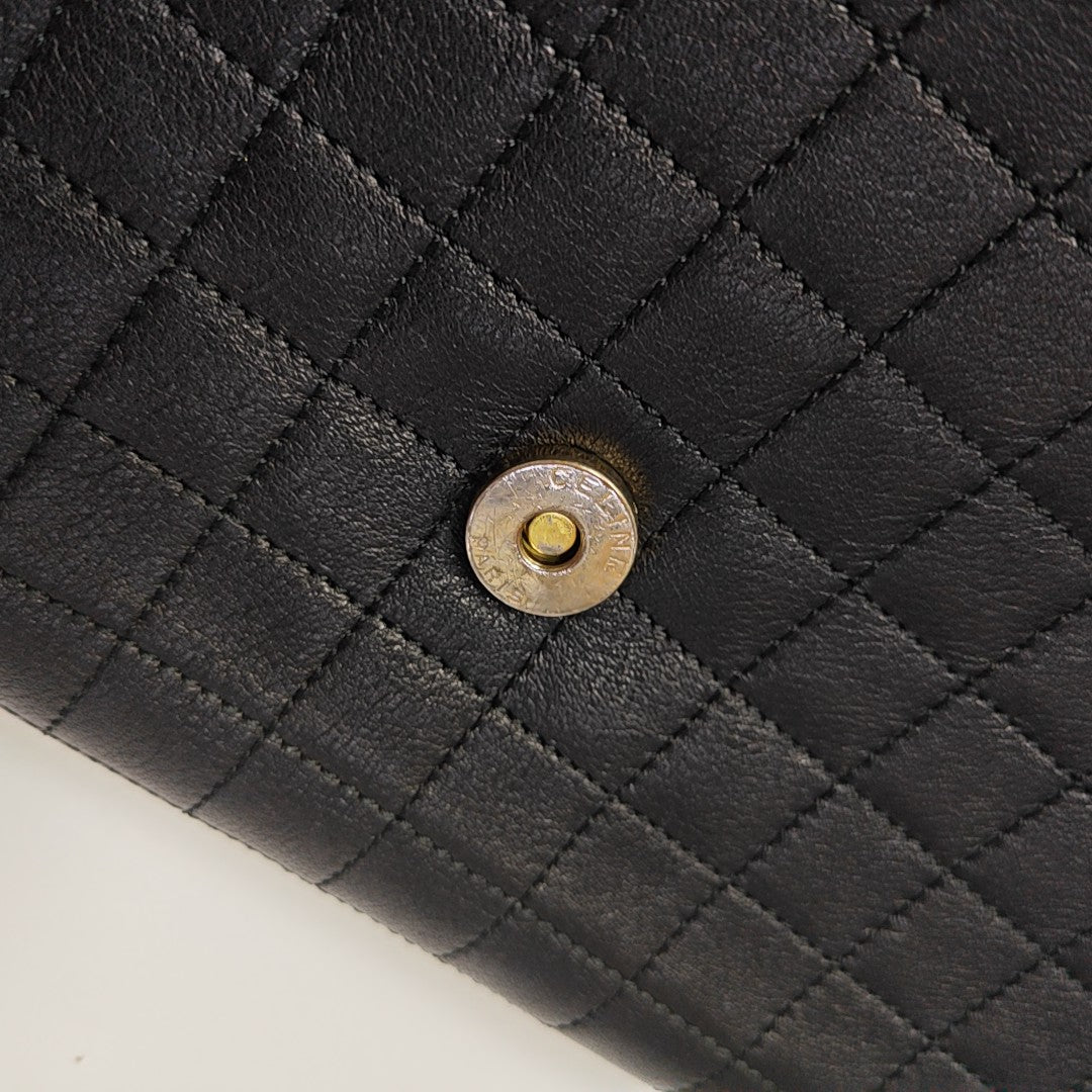 Quilted Calfskin Shoulder Bag Black