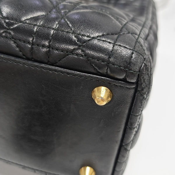Lady Dior Large Cannage Lambskin Black