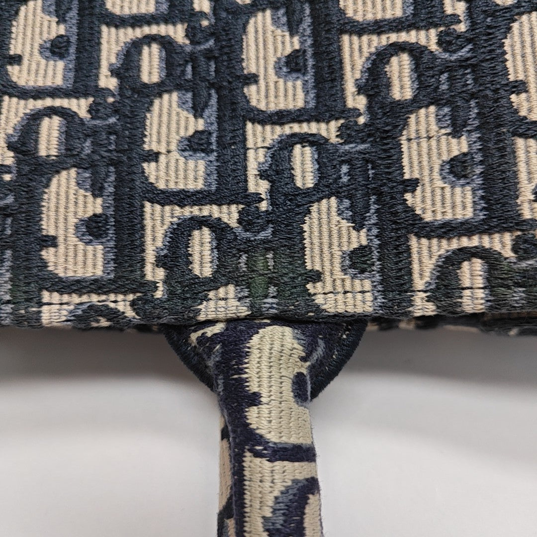Book Tote Large Oblique Canvas Blue