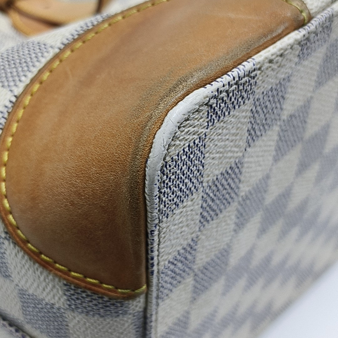 HAMPSTEAD MM Damier Azur Coated Canvas White