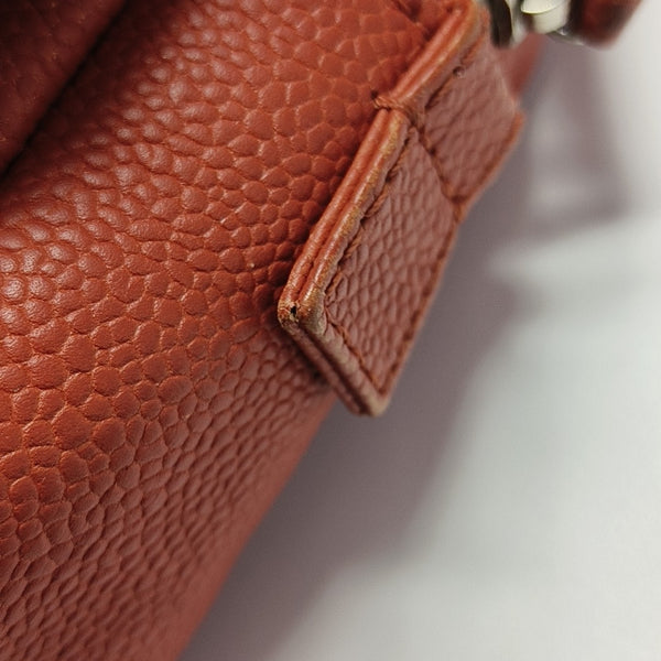 COCO SPORRAN Quilted Grained Calfskin Orange