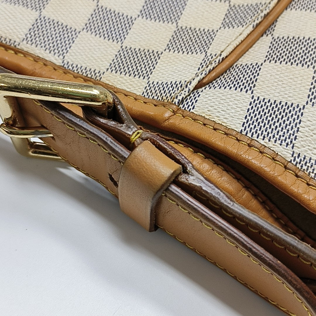 GALLIERA GM Damier Azur Coated Canvas White