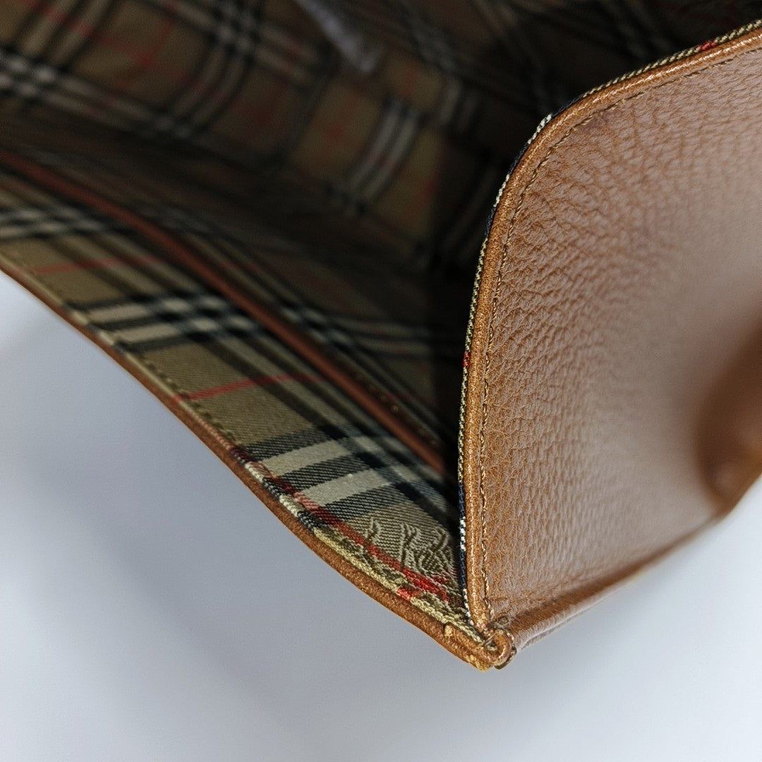 Calfskin Top Handle Bag Brown