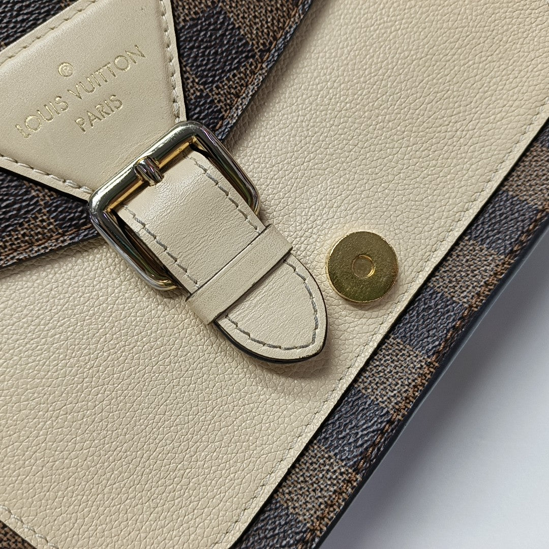BEAUMARCHAIS Damier Ebene Coated Canvas Brown