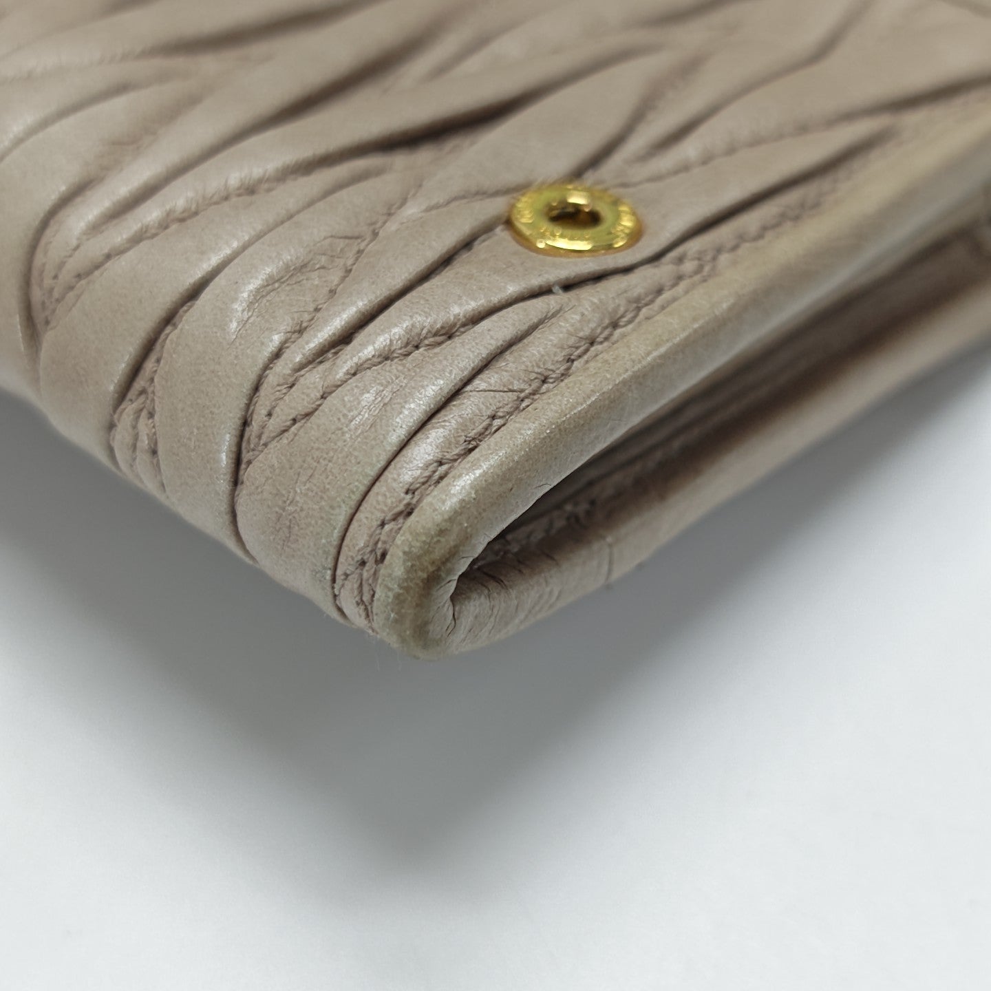 Quilted Lambskin Wallet Beige