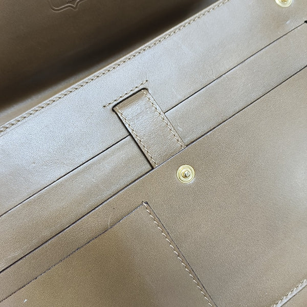 Coated Canvas Clutch Medium Brown