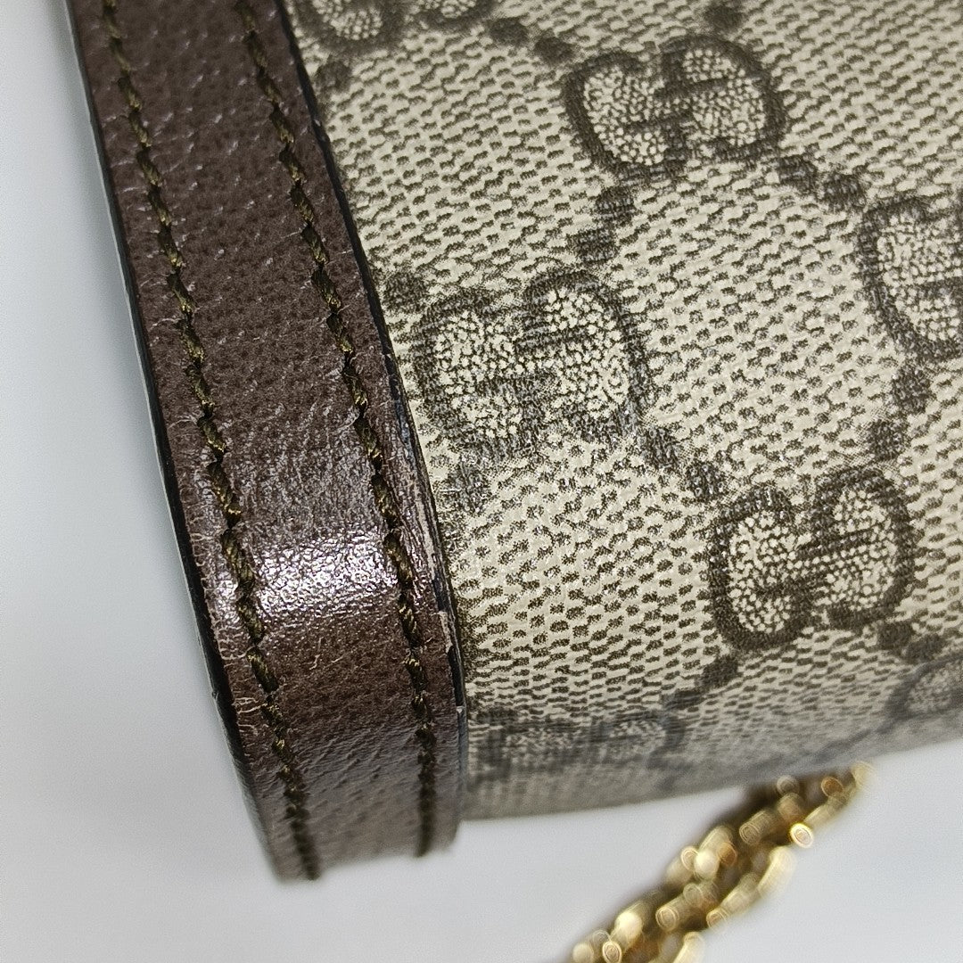 Ophidia Small Monogram Coated Canvas Beige