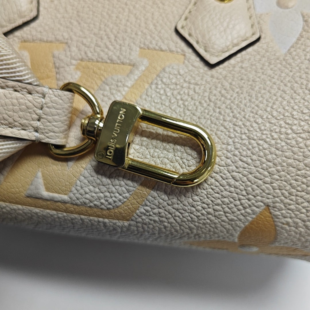 PAPILLON BB Monogram Calfskin Beige