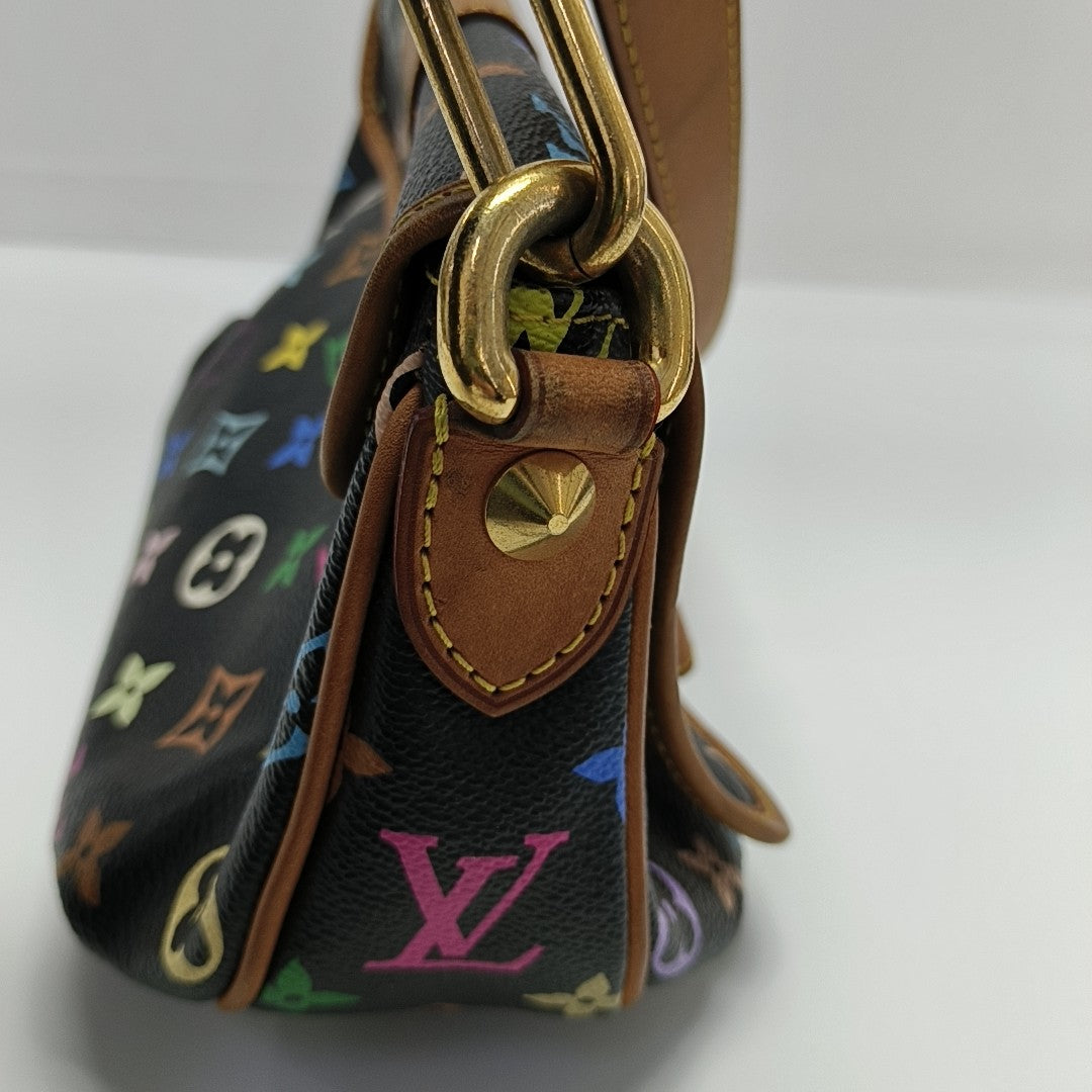 ANNIE Monogram Coated Canvas Black