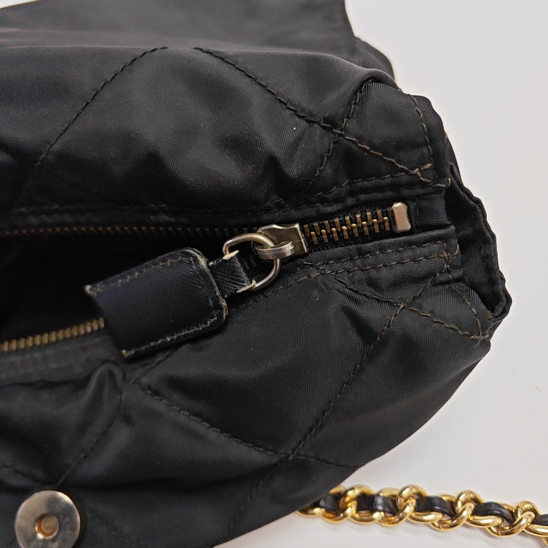 Nylon Quilted Nylon Black