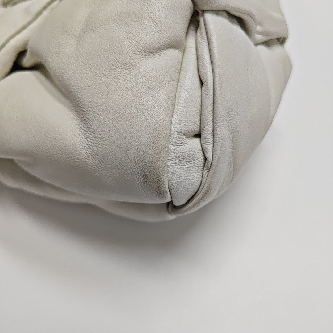 Lambskin Top Handle Bag White