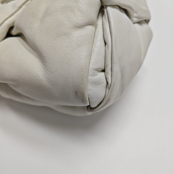 Lambskin Top Handle Bag White