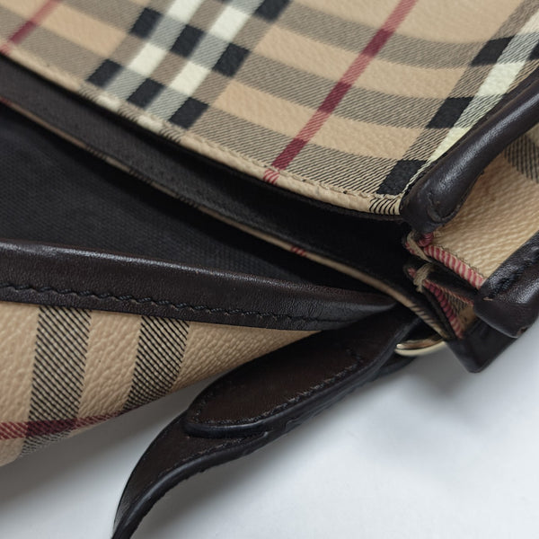 Coated Canvas Shoulder Bag Beige