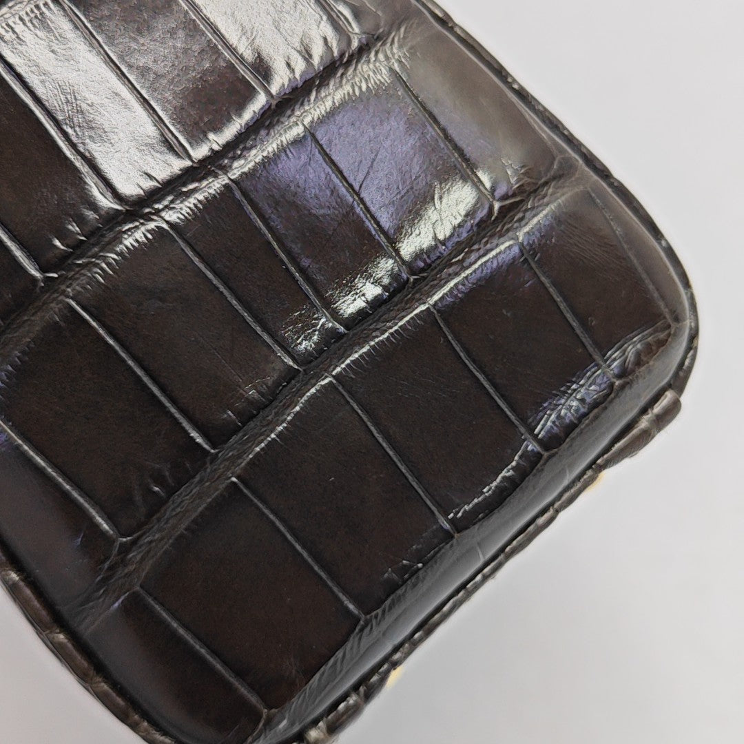 Lady Dior Mini Crocodile Brown