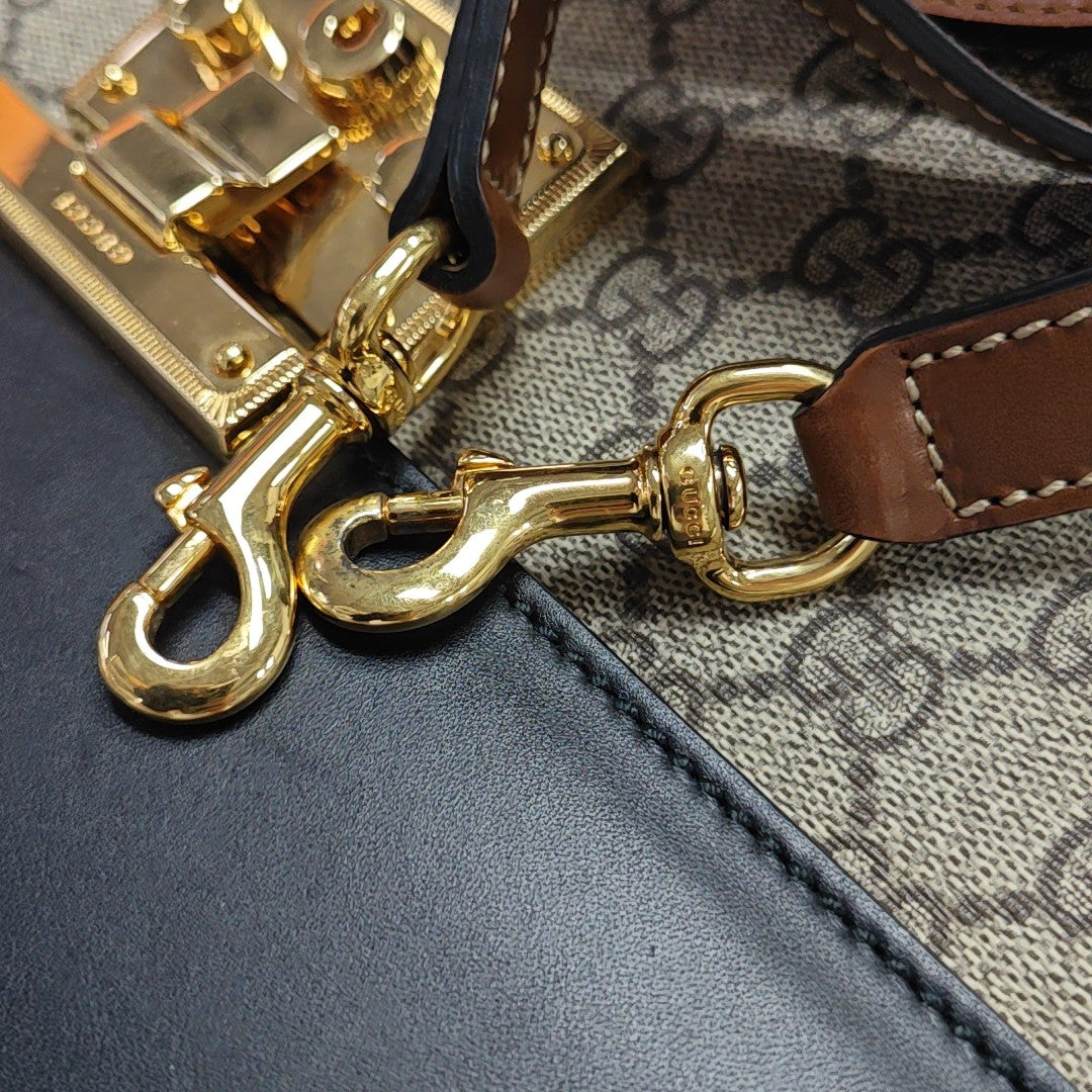 Padlock Medium Monogram Coated Canvas Beige