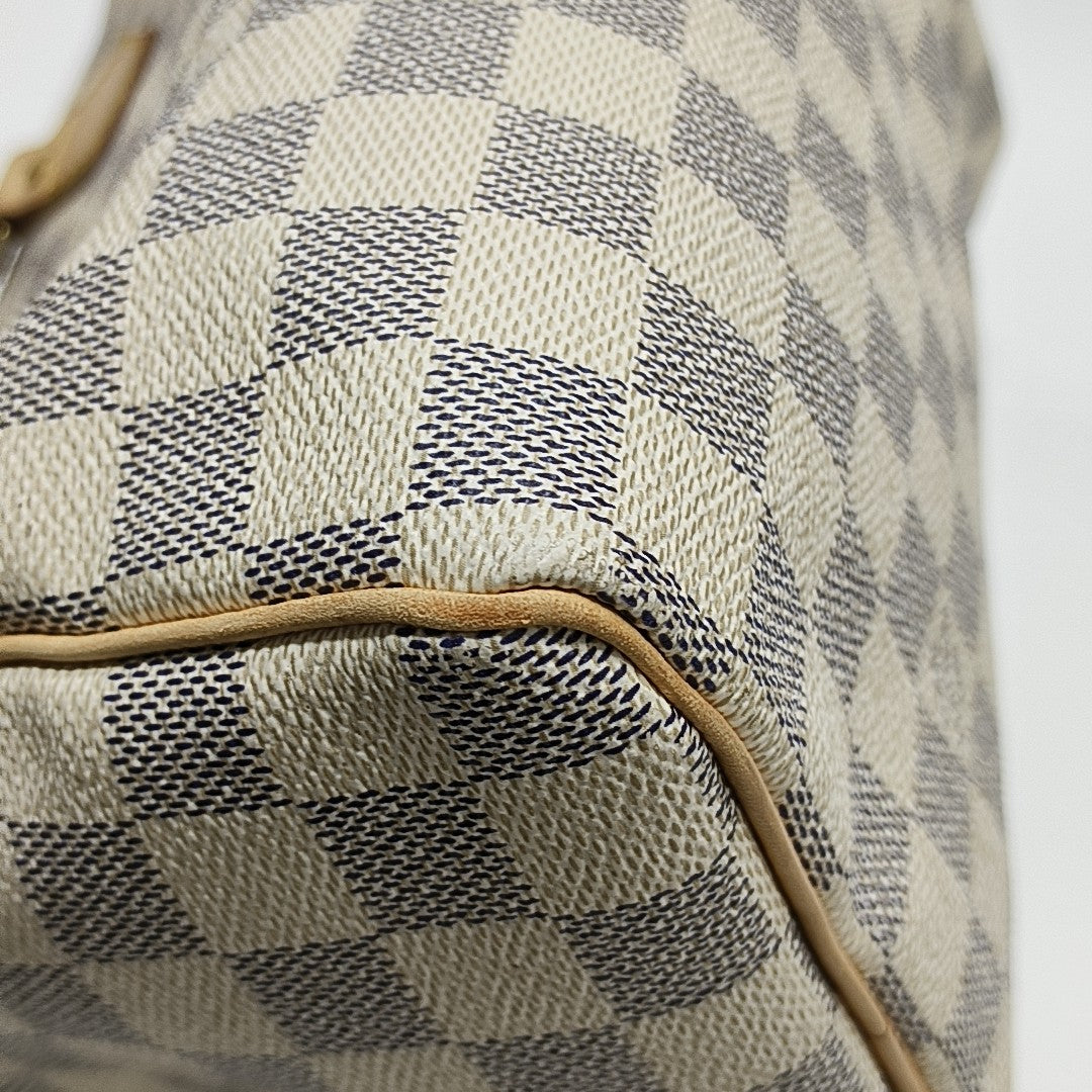 SPEEDY 25 Damier Azur Coated Canvas White
