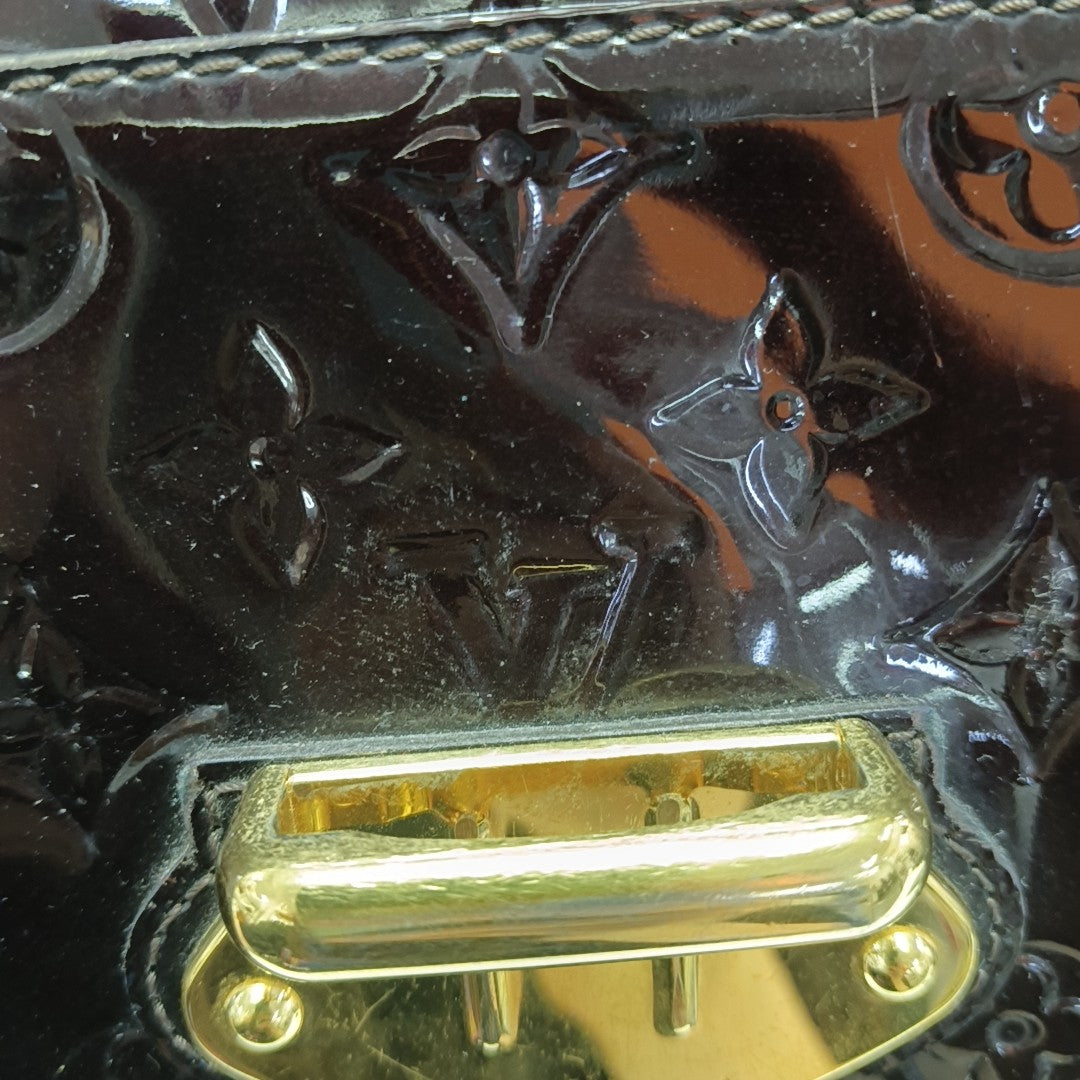 Monogram Patent Leather Shoulder Bag Red