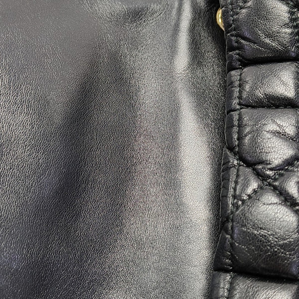 Cannage Lambskin Shoulder Bag Black