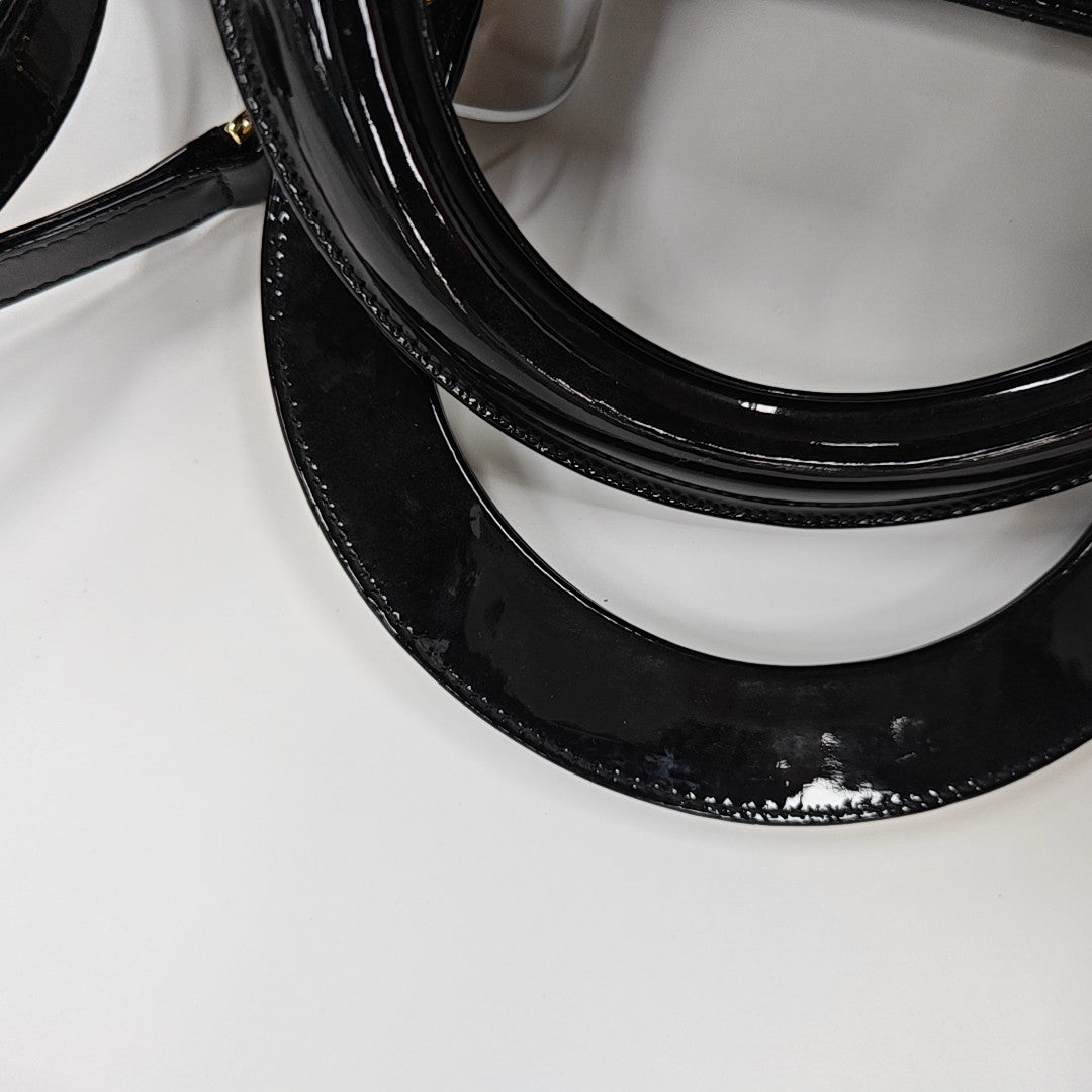 Lady Dior Medium Cannage Patent Leather Black