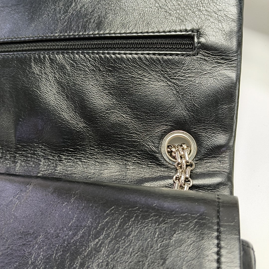 2.55 Maxi Quilted Calfskin Black