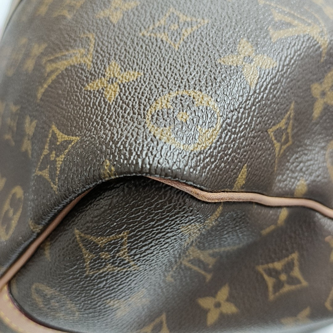 KEEPALL 50 Monogram Coated Canvas Brown