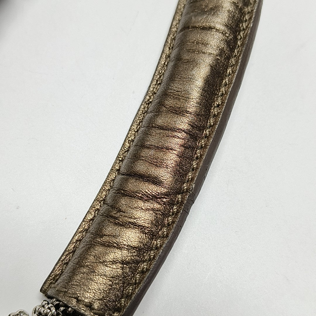 Calfskin Shoulder Bag Gold