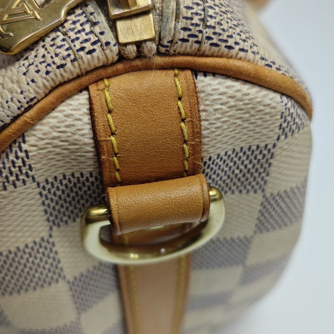 SPEEDY 25 Damier Azur Coated Canvas White