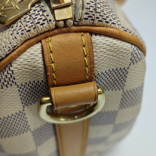 SPEEDY 25 Damier Azur Coated Canvas White