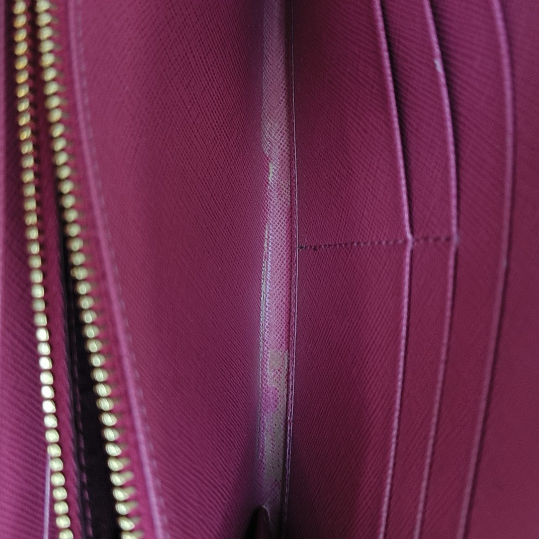 Zippy Wallet Saffiano Calfskin Red Wallet