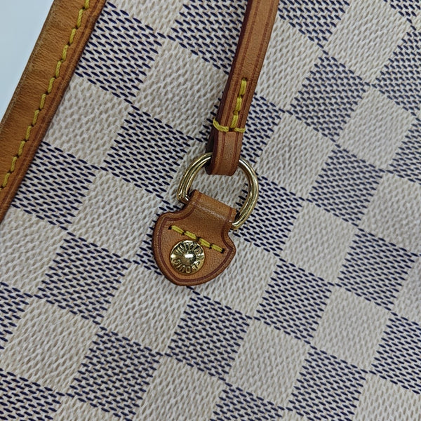 NEVERFULL GM Damier Azur Coated Canvas White