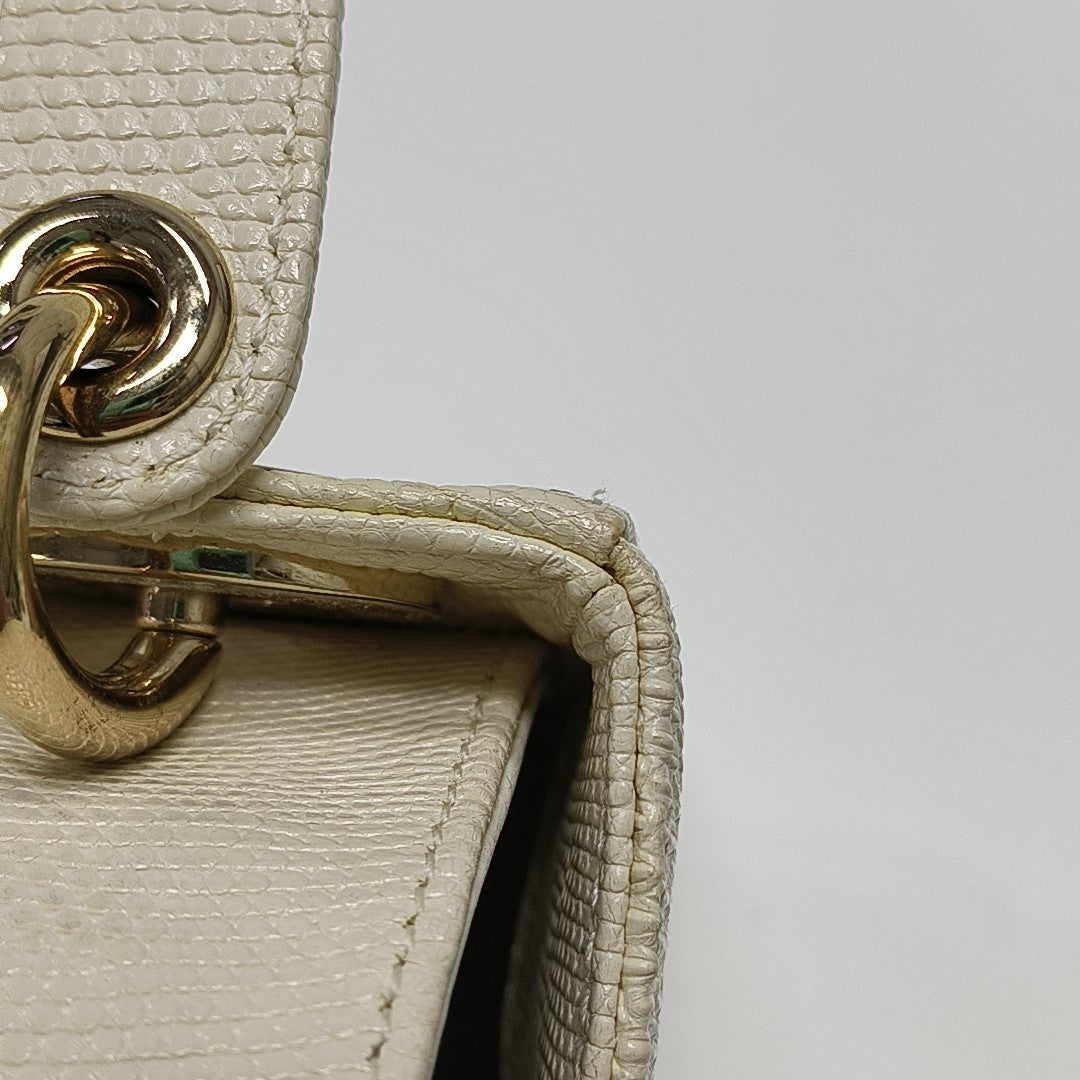 Lady Dior Mini Lizard White