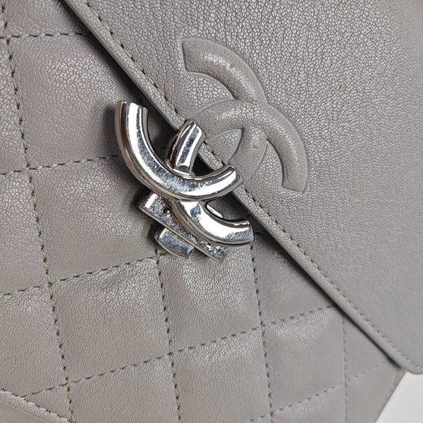 CC BOX Quilted Lambskin Gray