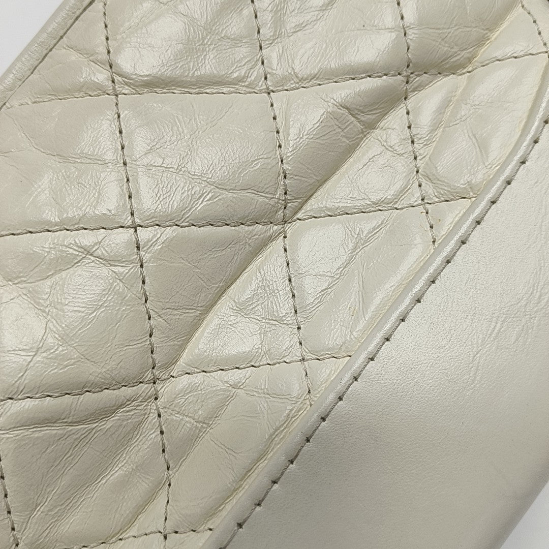GABRIELLE Small Quilted Calfskin White