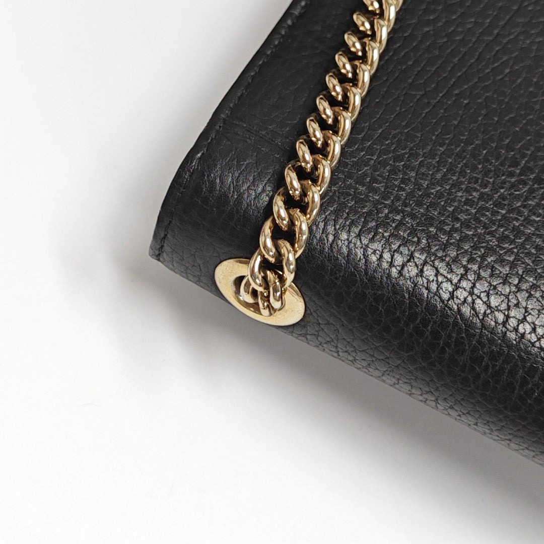 Interlocking G Small Calfskin Black