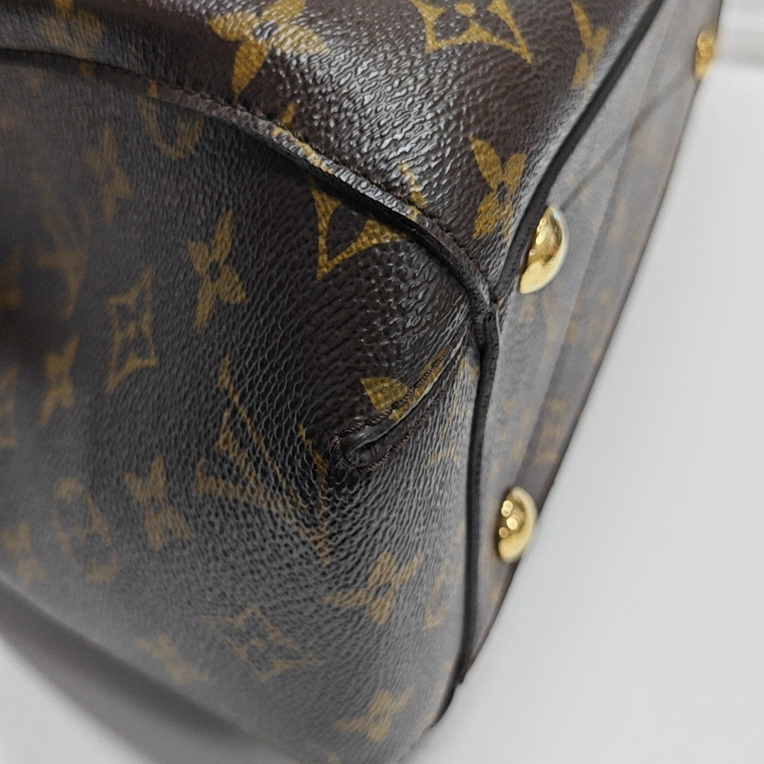 MONTAIGNE MM Monogram Coated Canvas Brown