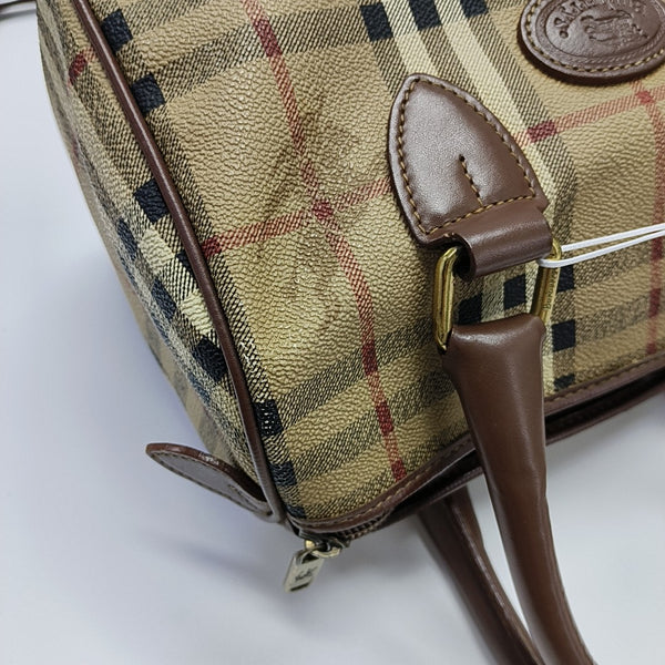 Coated Canvas Top Handle Bag Beige