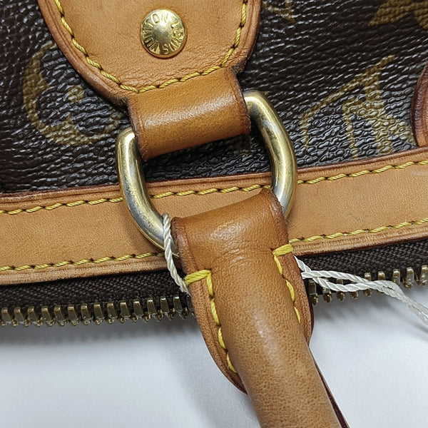Monogram Coated Canvas Top Handle Bag Brown