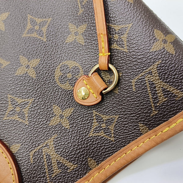 NEVERFULL MM Monogram Coated Canvas Brown