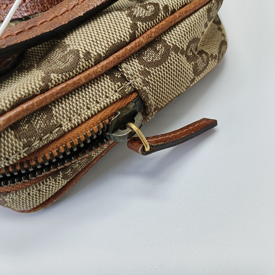 Monogram Canvas Shoulder Bag Beige