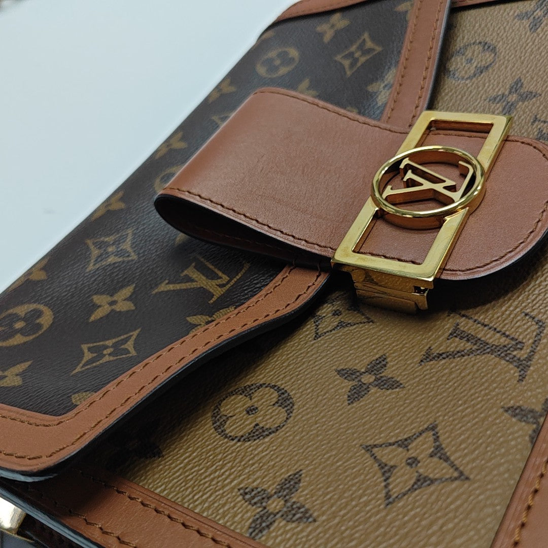 DAUPHINE MM Monogram Coated Canvas Brown