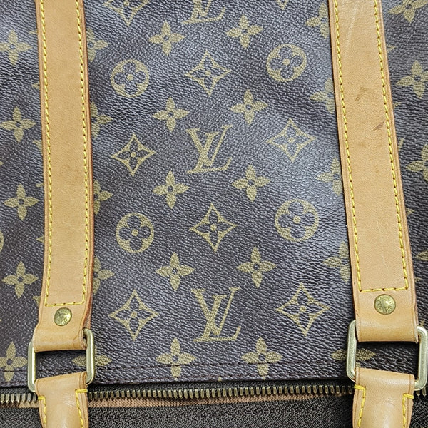 KEEPALL 60 Monogram Coated Canvas Brown