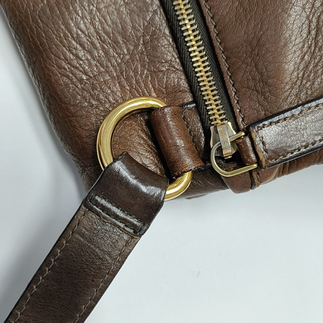 Calfskin Shoulder Bag Brown
